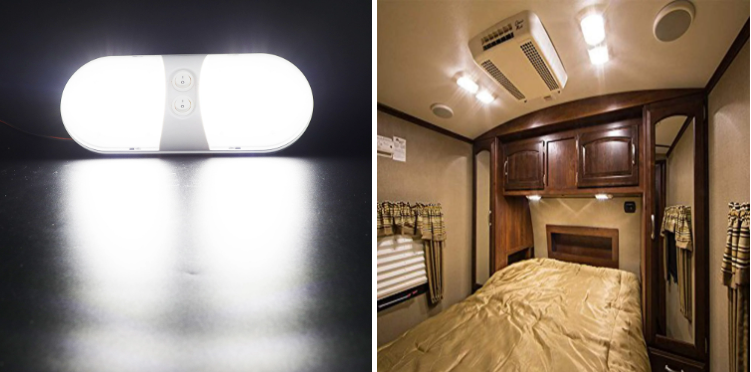 2V Led RV Ceiling Dome Light RV Interior Lighting Trailer Camper with on off Switch Car Motorhomes Marine Boat Interior Light 