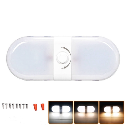 Dimming & 3 Color TEM RV Ceiling Dome Light