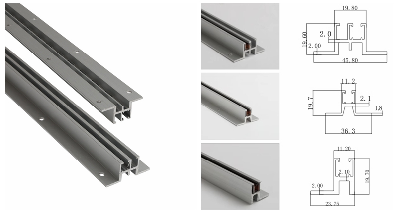 12V Electrified Aluminum Profile LED Track Light Rails Lighting System Electrified Rail Market Shelves Track Electrical Set LED Spot Light Power LED Rail