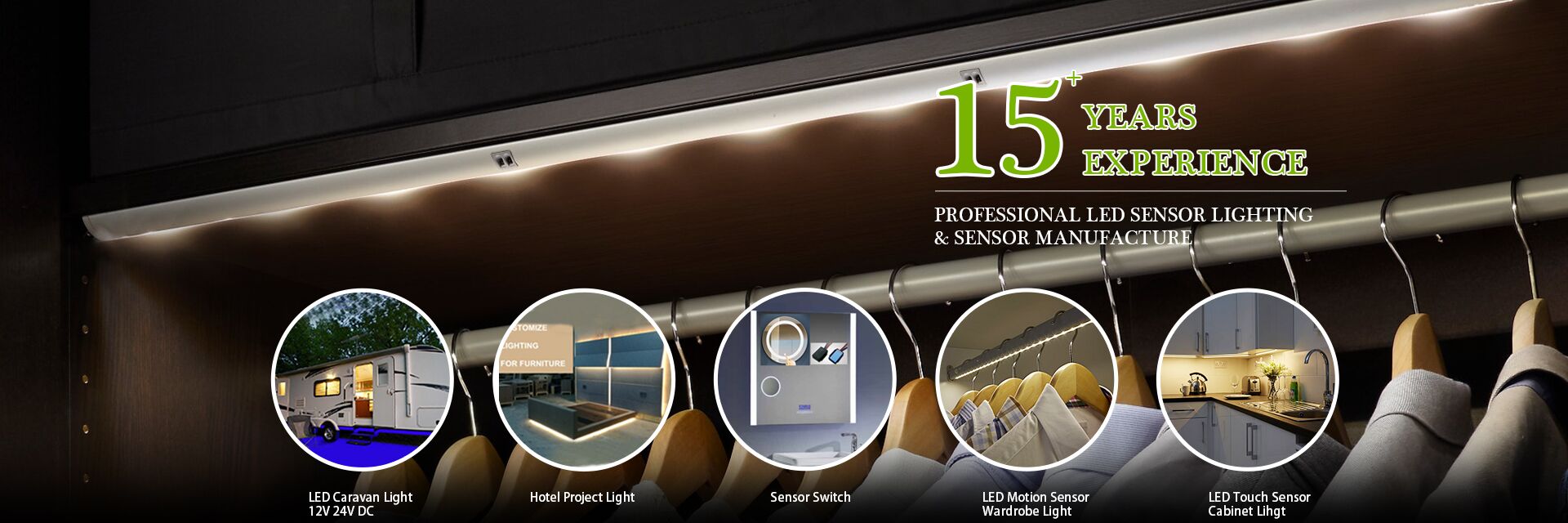 RV Caravan Interior Smart Touch Sensor LED Light 12V Kitchen Cabinet Closet Lamp 