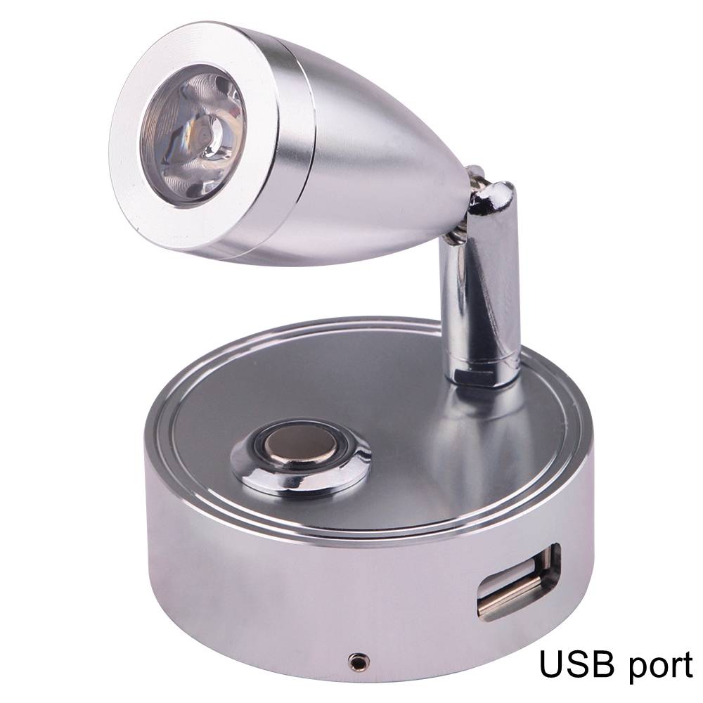 12V/24V On Off Dimming USB RV LED Bedside Lamp