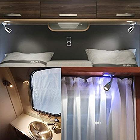 12V/24V On Off Dimming USB RV Reading Lamp Boat Interior Lighting Camper Trailer Motorhom LED Bedside Lamp