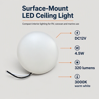 DC12V Round RV Ceiling Dome Light